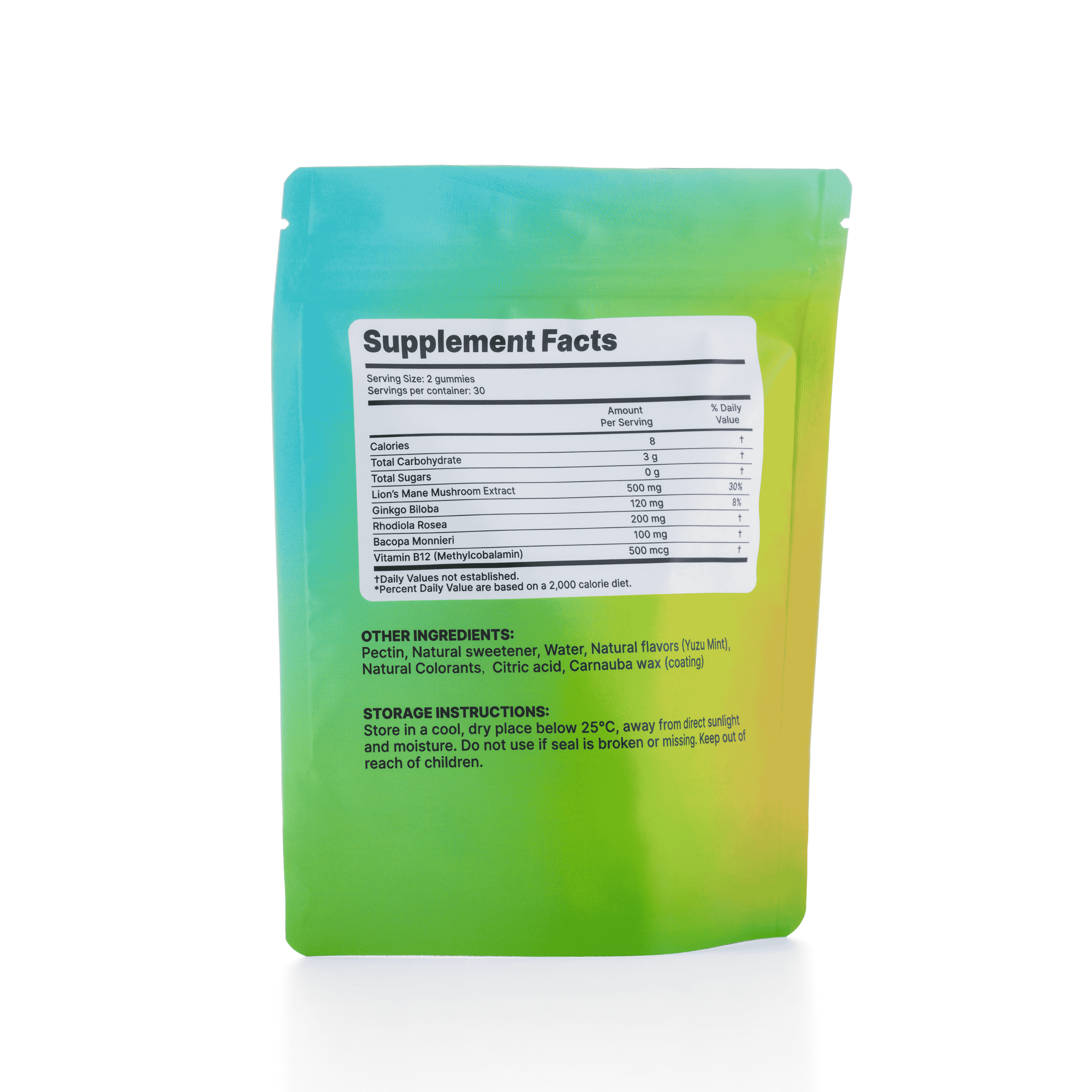 FOcus fuel gummies back package